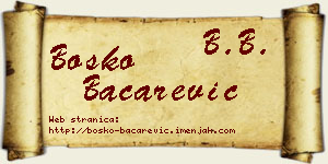 Boško Bačarević vizit kartica